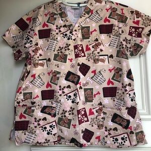 Scrub Top pure comfort Dog & Cat print